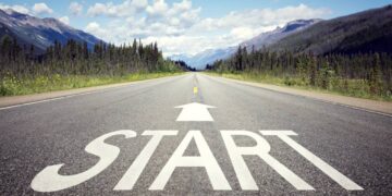 Start line on the highway