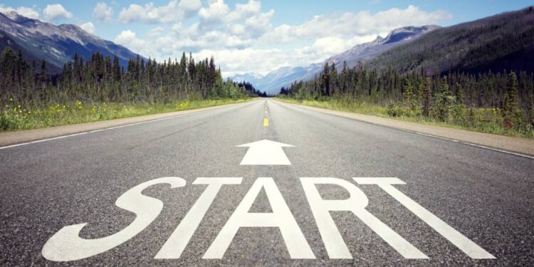 Start line on the highway
