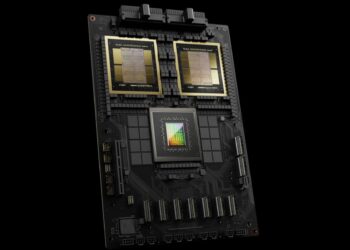NVIDIA Grace Blackwell compute board coordinating component flows across GPUs, CPUs, and HBM memory packages forms the foundation of NVIDIA's cuOpt and Palantir Foundry supply chain allocation system.