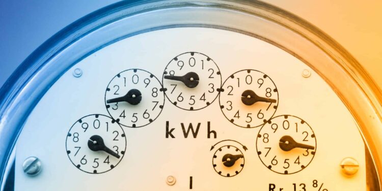 A meter measures energy use.