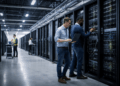 Experts checking Coreweave servers on data center