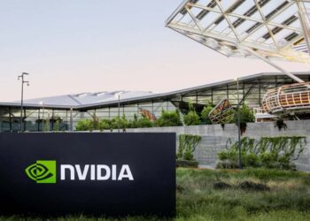 Nvidia logo at company headquarters